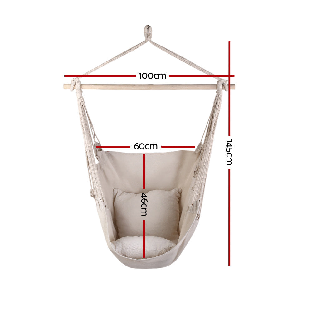 Hammock Swing Chair - Cream - 120KG Capacity