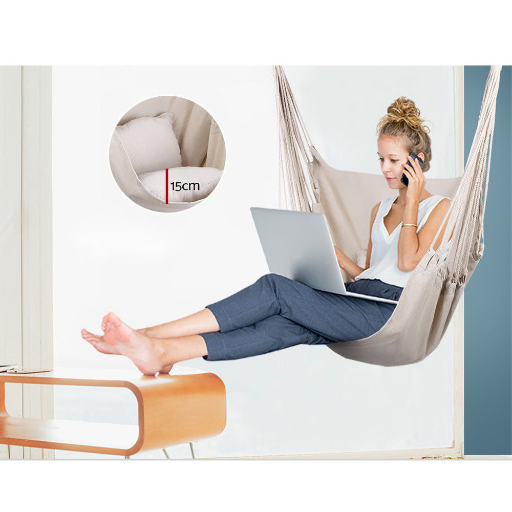 Hammock Swing Chair - Cream - 120KG Capacity