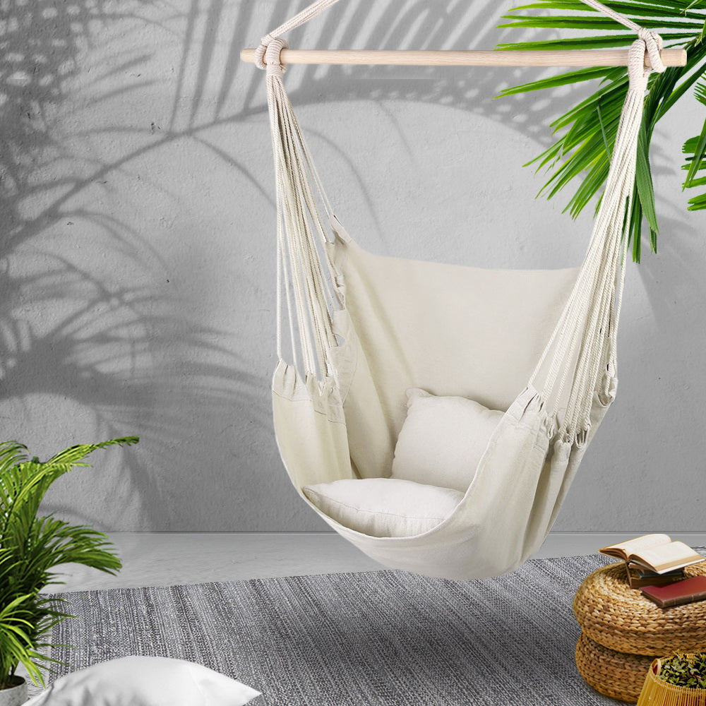 Hammock Swing Chair - Cream - 120KG Capacity