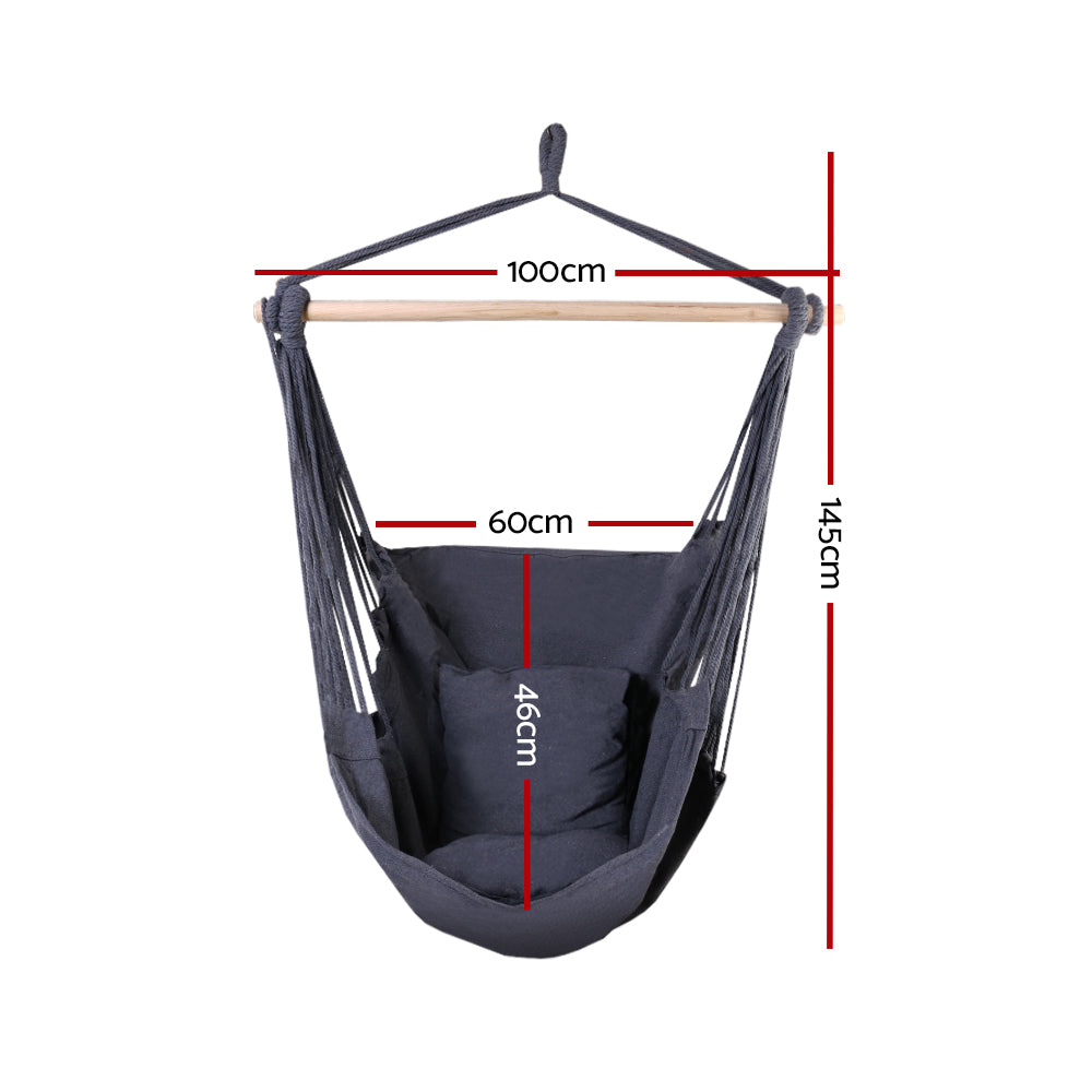 Hammock Swing Chair - Grey - 120KG Capacity