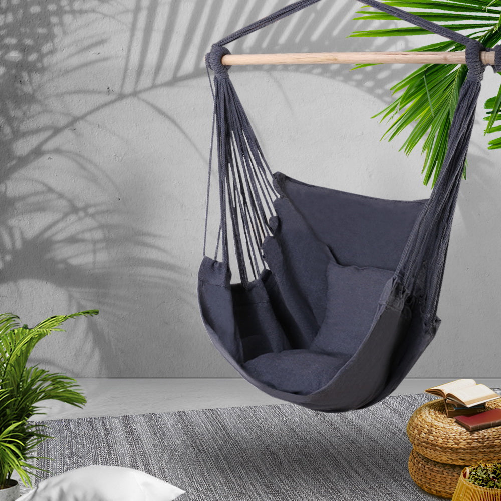 Hammock Swing Chair - Grey - 120KG Capacity