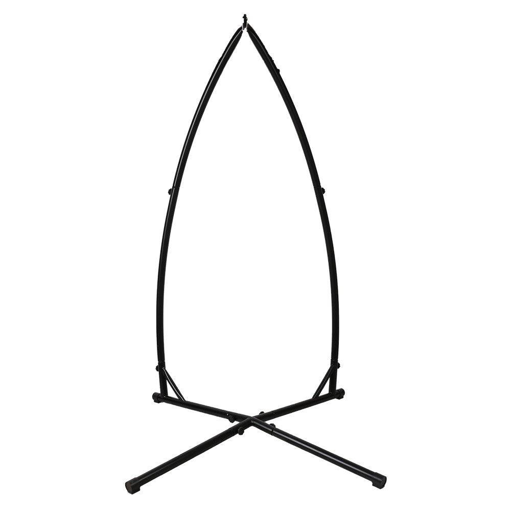 Garden Outdoor Hammock A Shape Steel Frame - Black