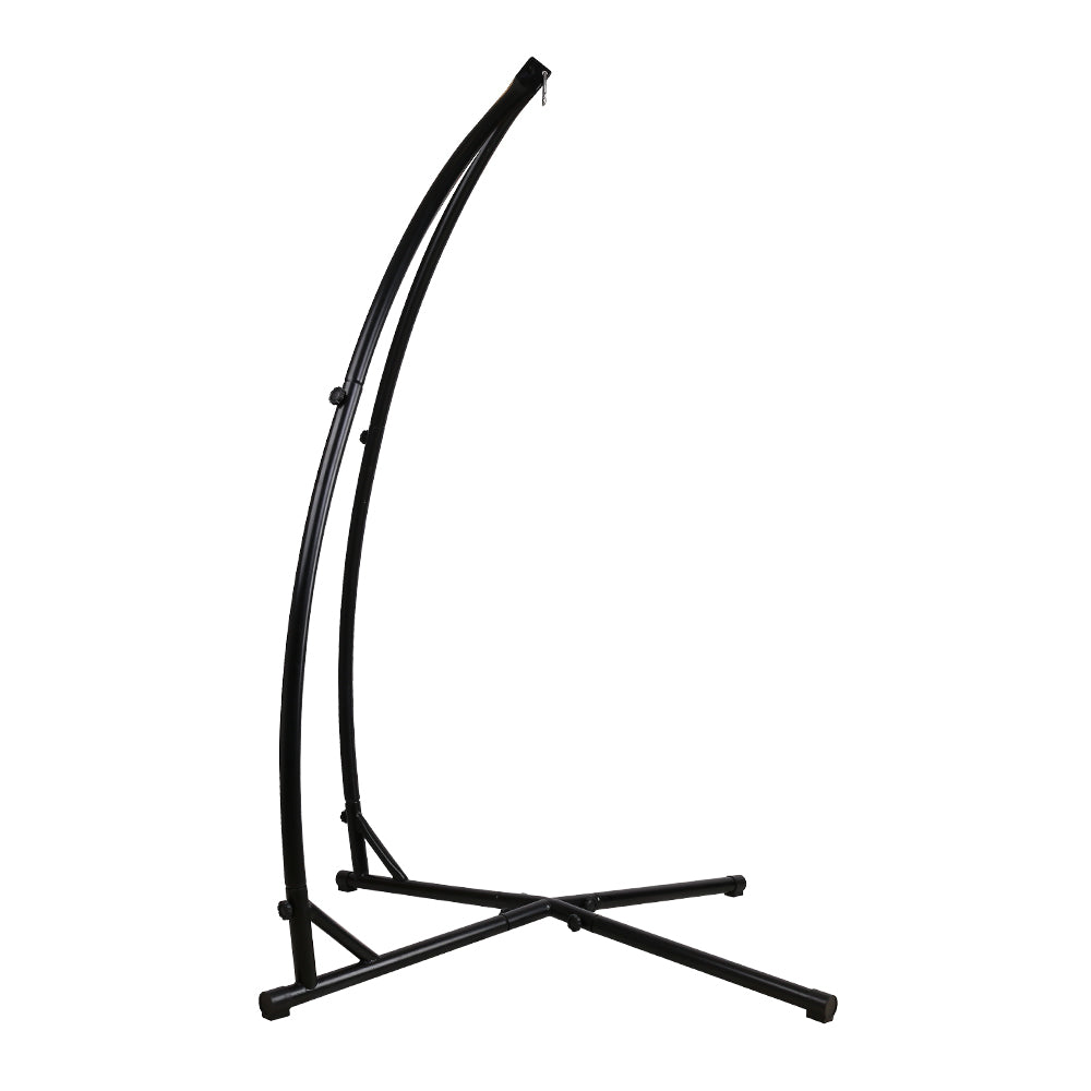 Garden Outdoor Hammock A Shape Steel Frame - Black