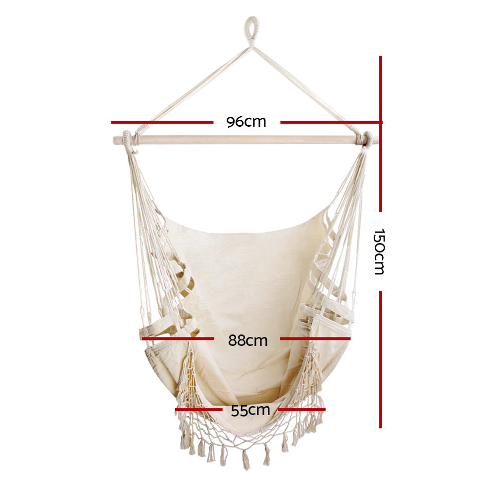 Hammock Swing Chair - Creamy White - 120KG Capacity