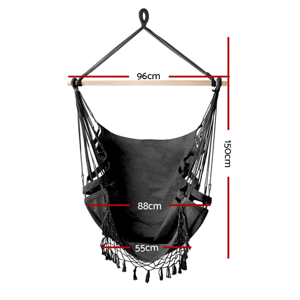 Hammock Swing Chair - Grey - 120KG Capacity