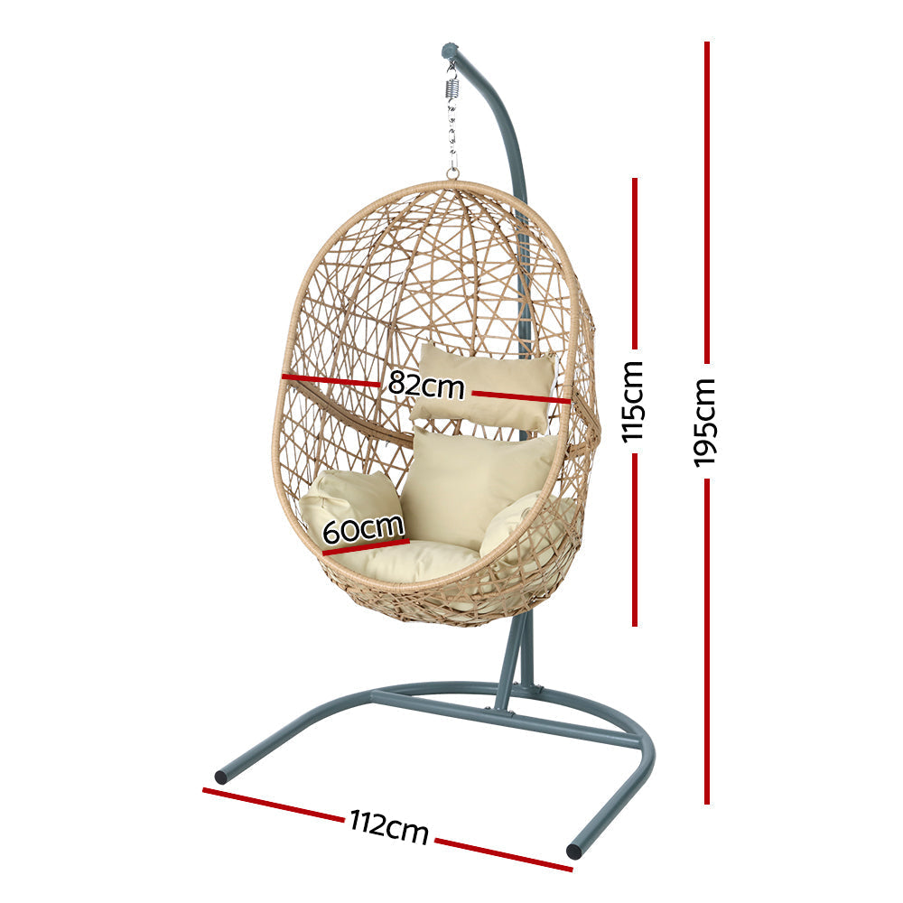 Swing Chair Egg Hammock Outdoor Furniture Wicker Seat - Yellow