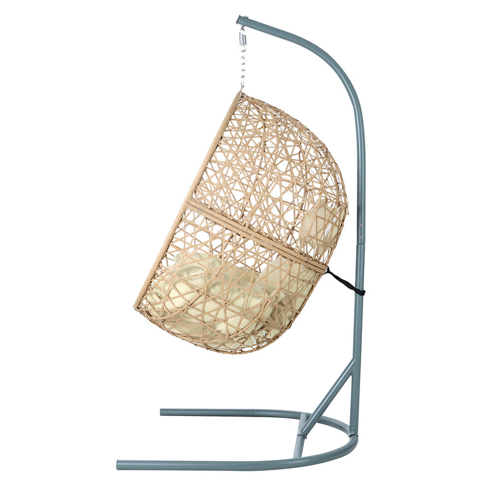 Swing Chair Egg Hammock Outdoor Furniture Wicker Seat - Yellow