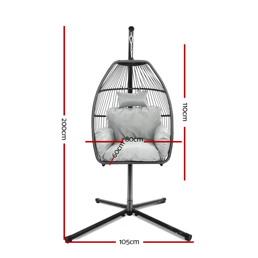 Outdoor Egg Hanging Chair - Grey