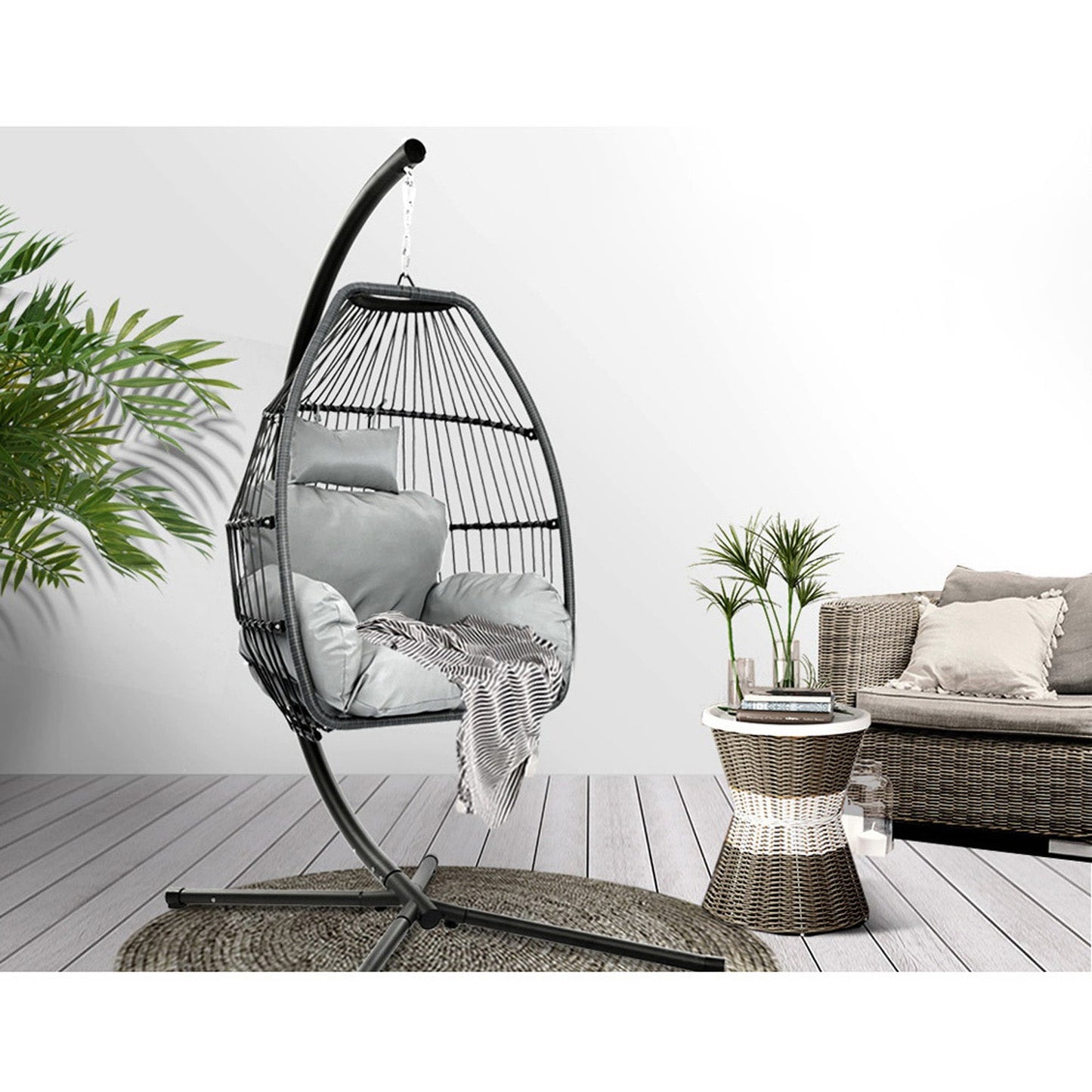 Outdoor Egg Hanging Chair - Grey