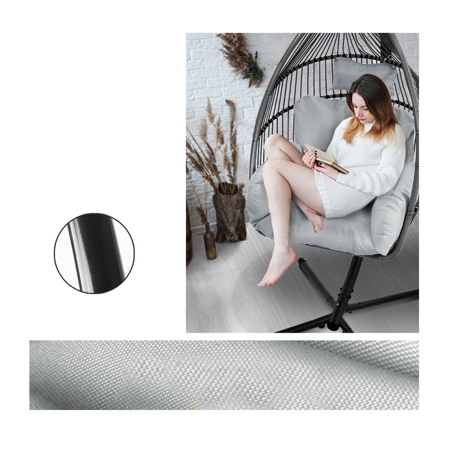 Outdoor Egg Hanging Chair - Grey