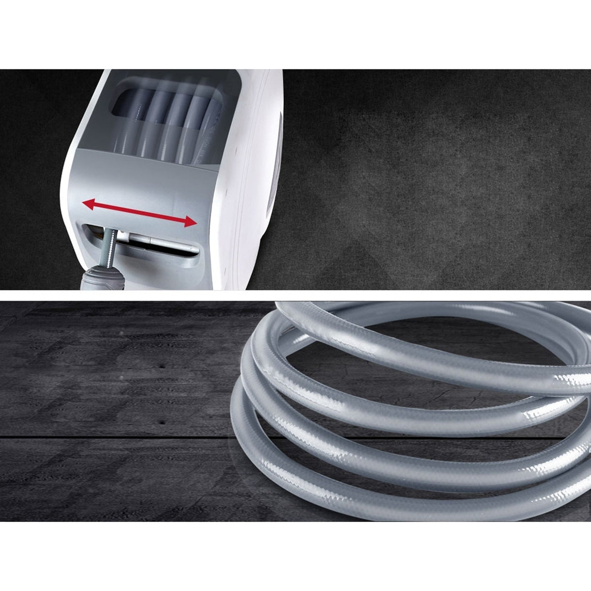 Air Hose Reel Retractable Rewind Swivel Wall Mount Compressor Garage - 20m