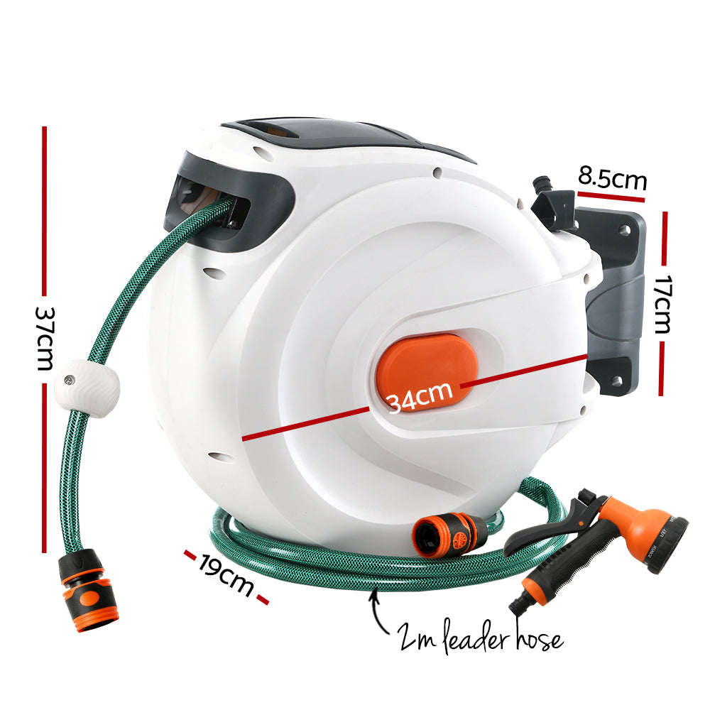 Retractable Hose Reel 20M Garden Water Spray Gun Auto Rewind