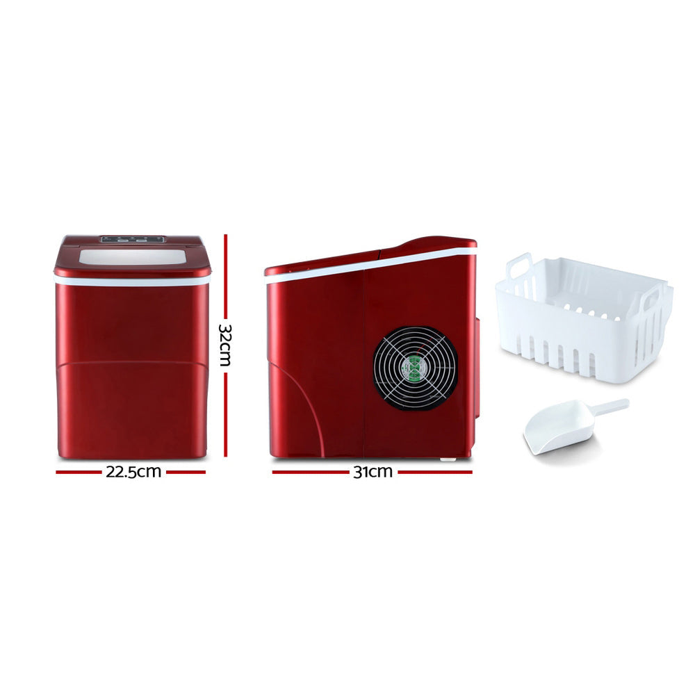 Portable Quick Ice Cube Maker 2L - Red