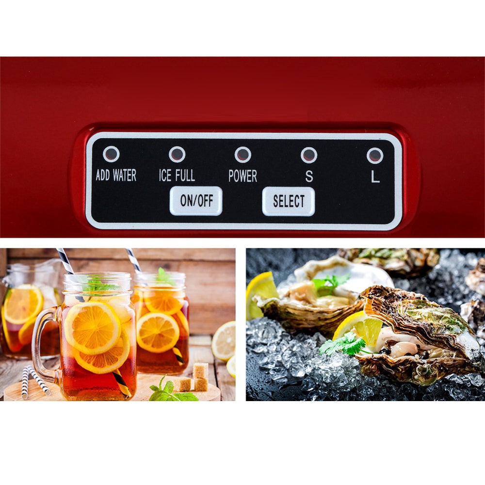 Portable Quick Ice Cube Maker 2L - Red