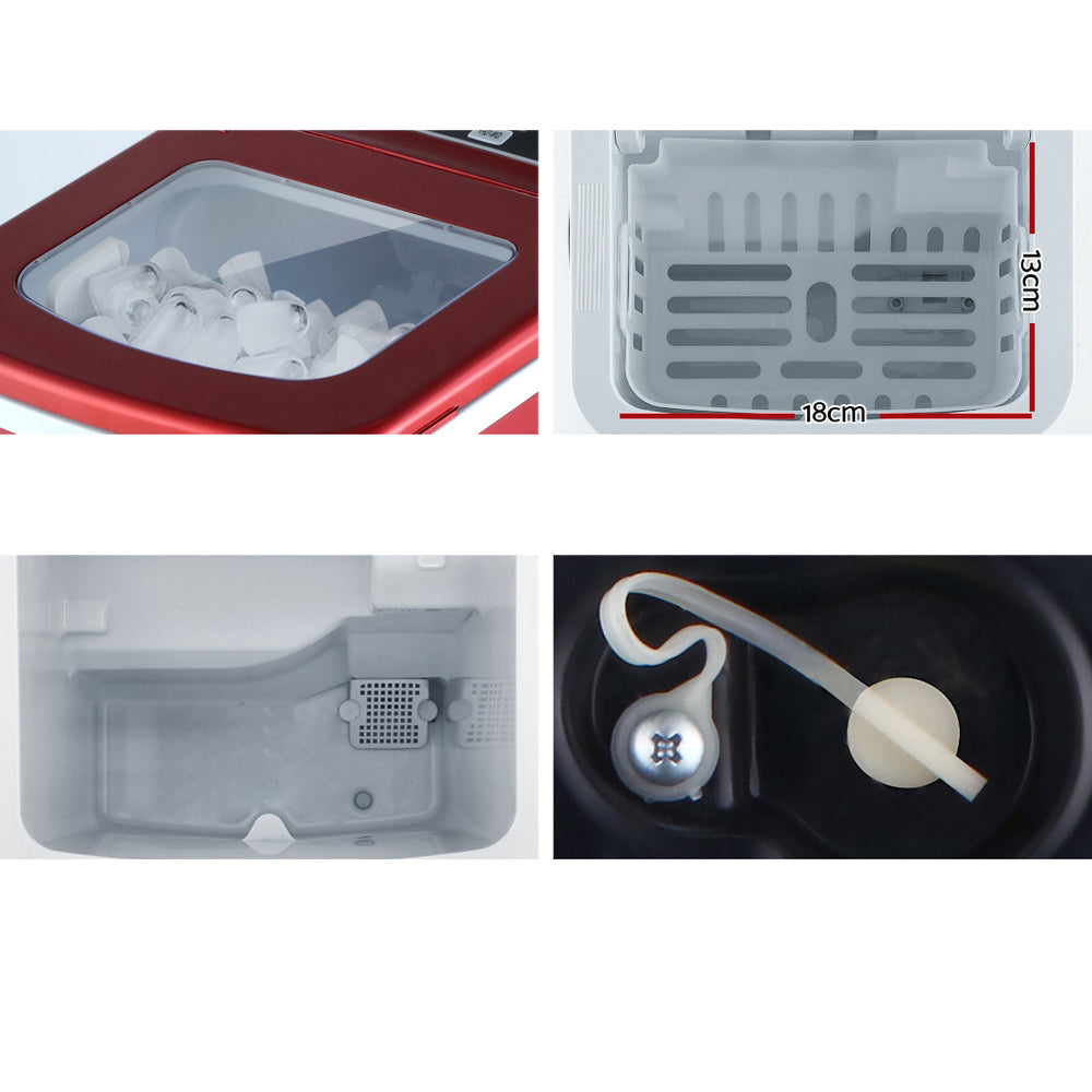 Portable Quick Ice Cube Maker 2L - Red