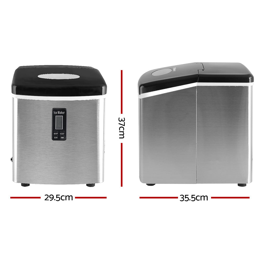 Stainless Steel Portable 3.2L Ice Cube Maker - Silver