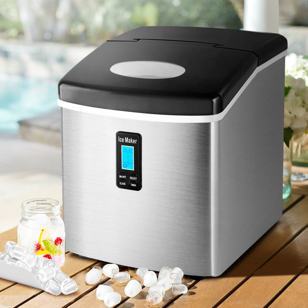Stainless Steel Portable 3.2L Ice Cube Maker - Silver