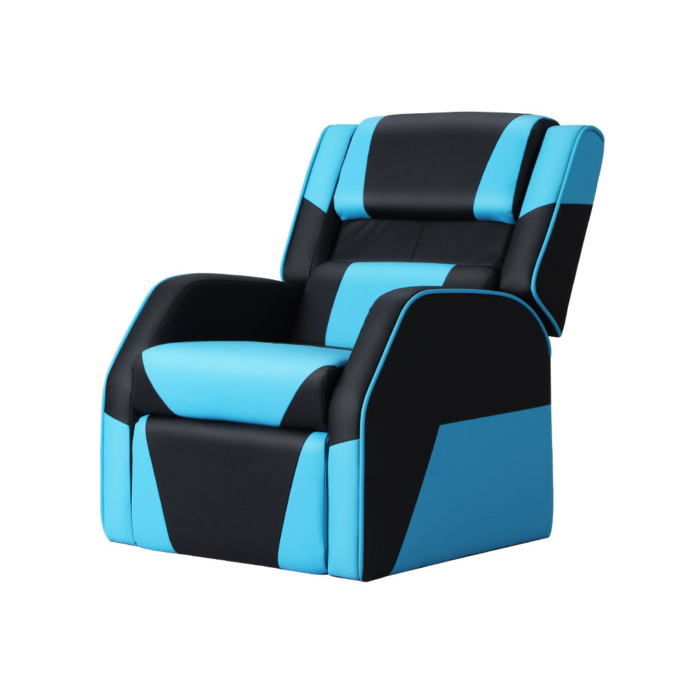 Kids Recliner Chair PU Leather Gaming Sofa Lounge Armchair - Black Red
