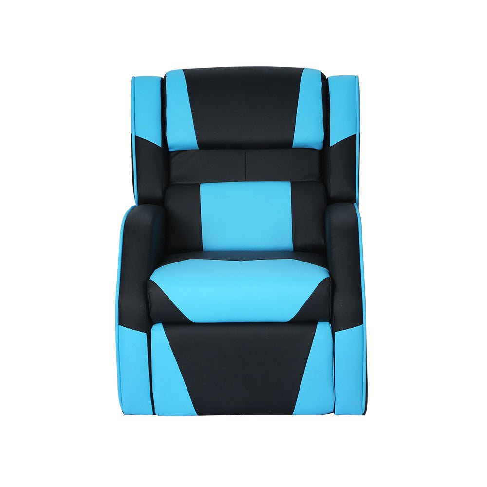 Kids Recliner Chair PU Leather Gaming Sofa Lounge Armchair - Black Red