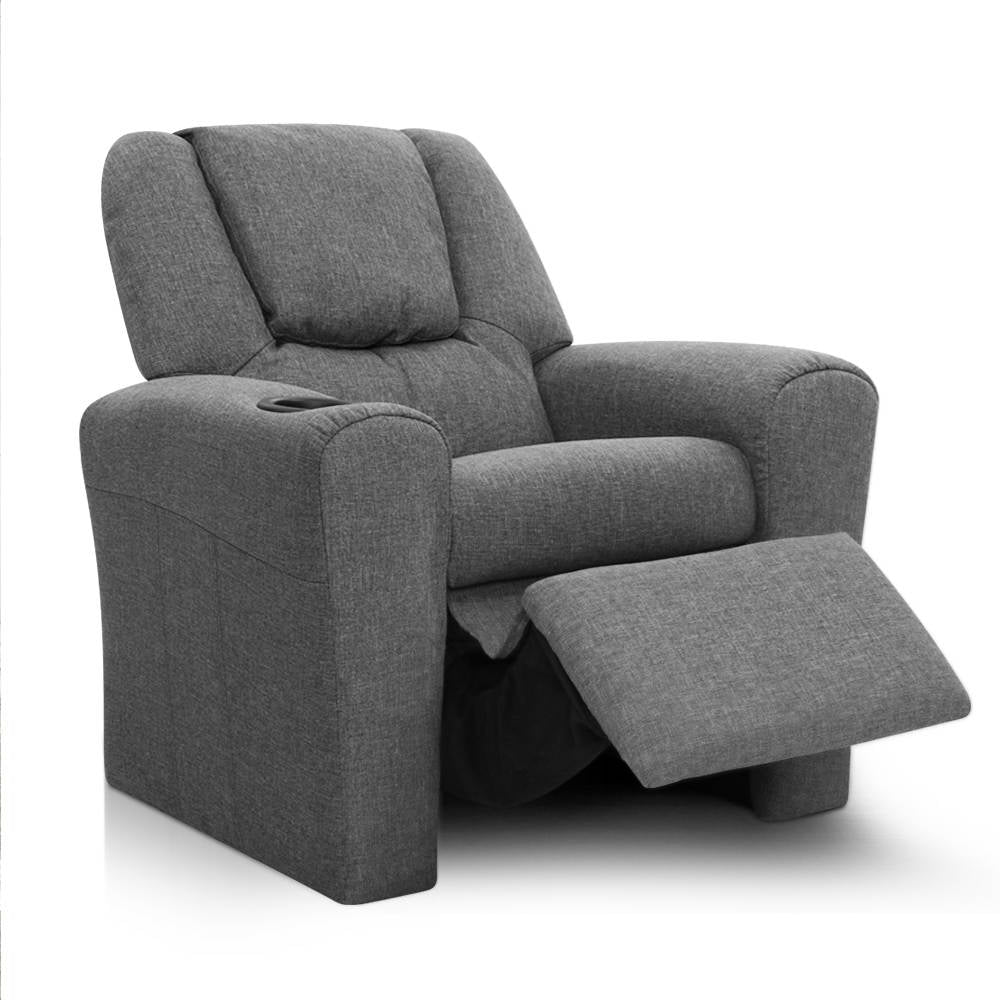 Kids Reclining Armchair Couch - Grey