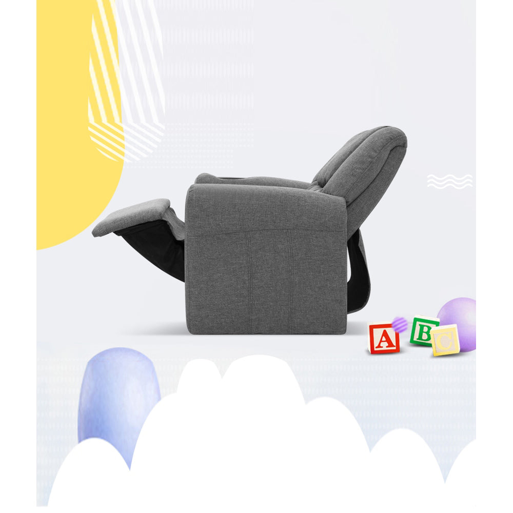 Kids Reclining Armchair Couch - Grey