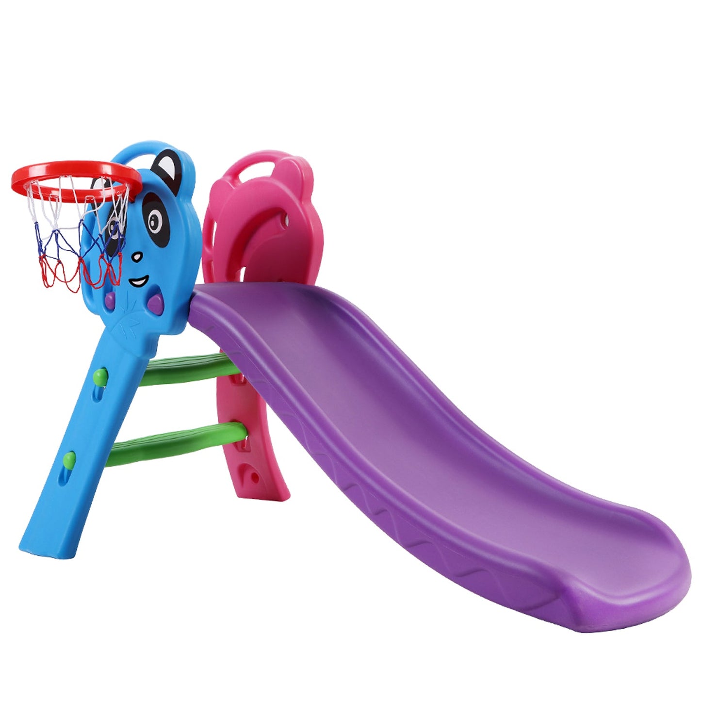 Kids Outdoor Slide with Basketball hoop