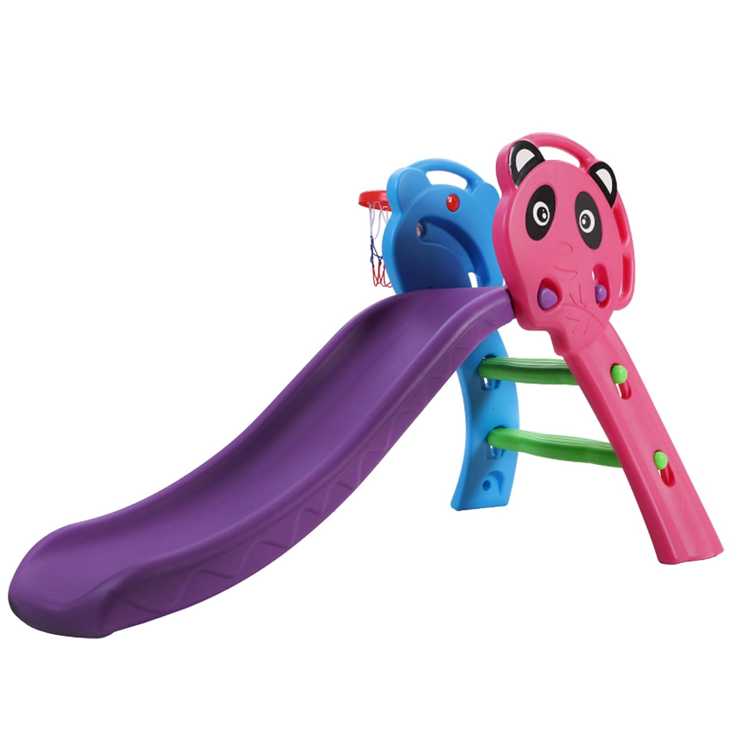 Kids Outdoor Slide with Basketball hoop