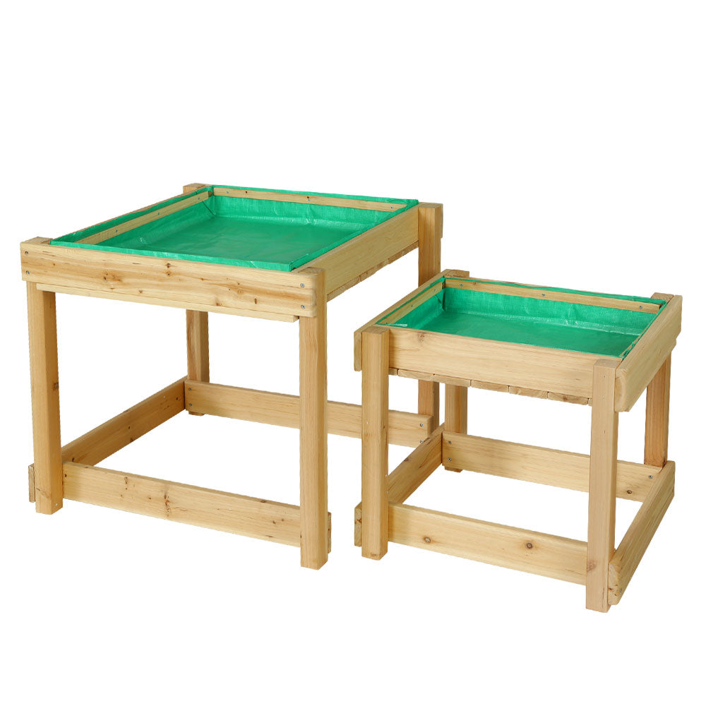 Kids Sandpit Water Wooden Table with Cover Outdoor Toys