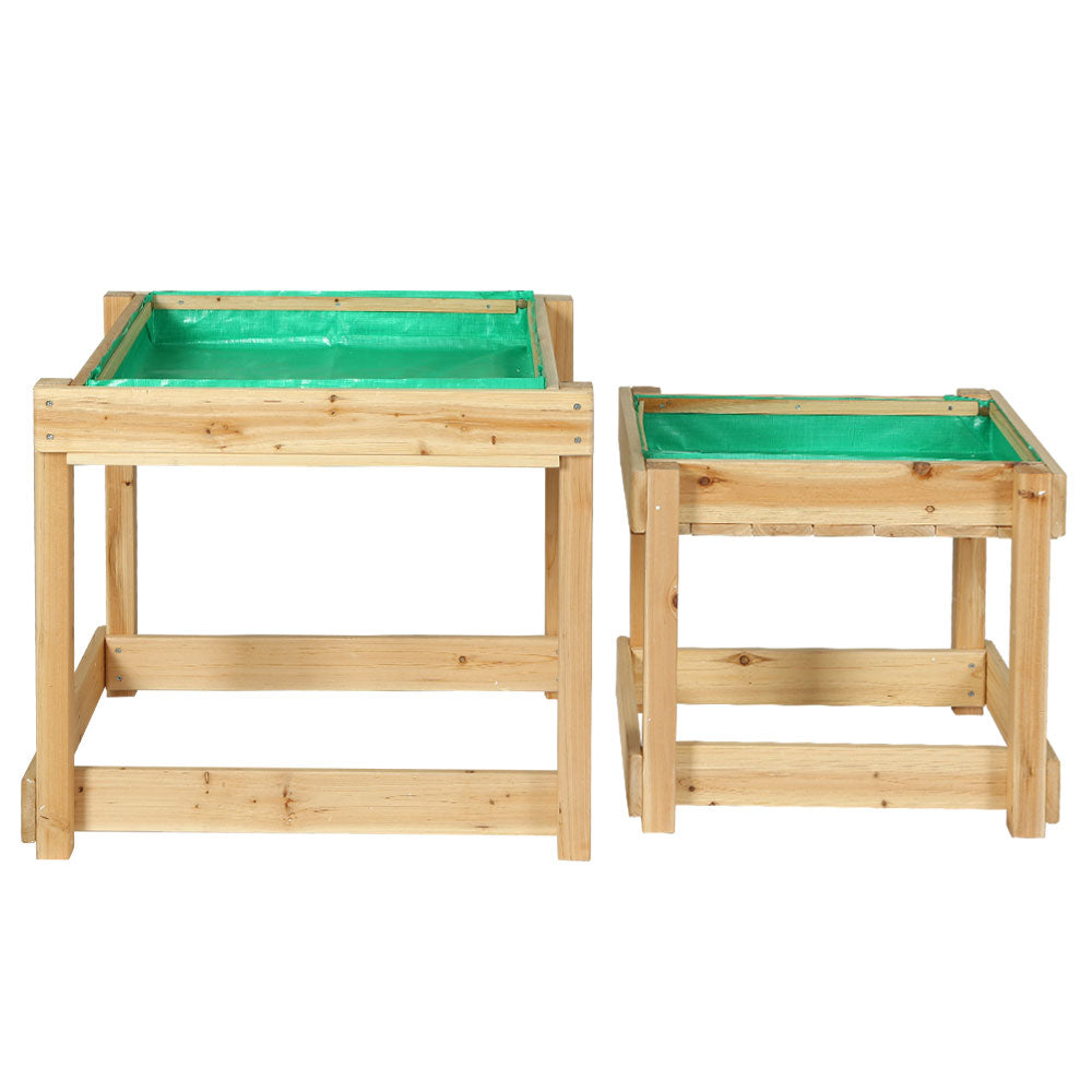Kids Sandpit Water Wooden Table with Cover Outdoor Toys