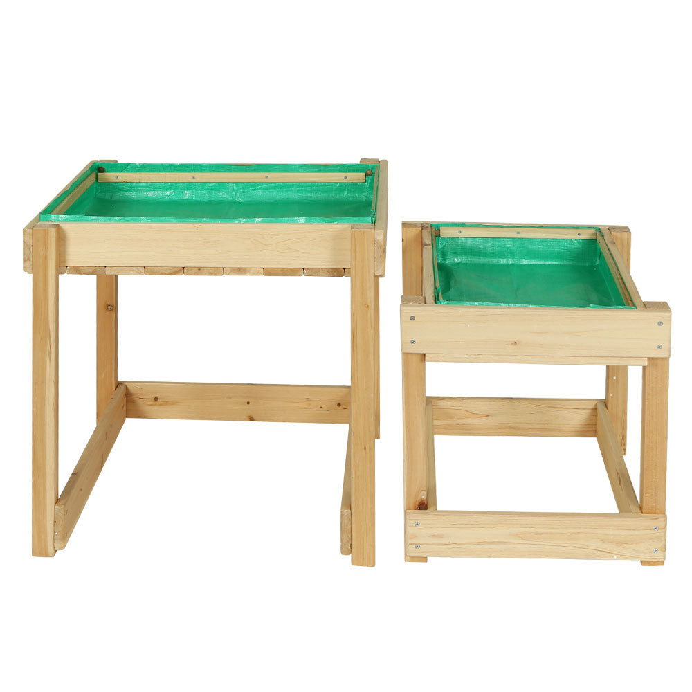 Kids Sandpit Water Wooden Table with Cover Outdoor Toys