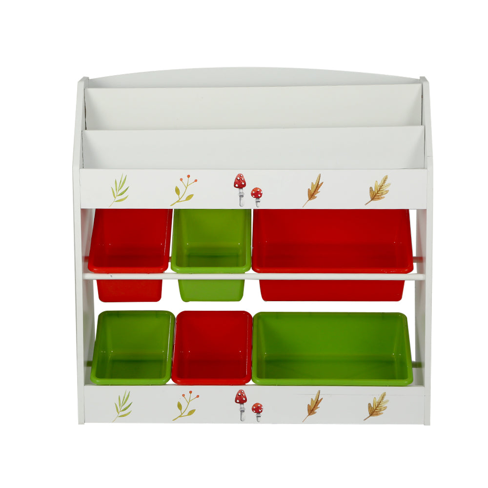 Kids Bookshelf Toy Box Organiser Display Storage Box - 6 Bins