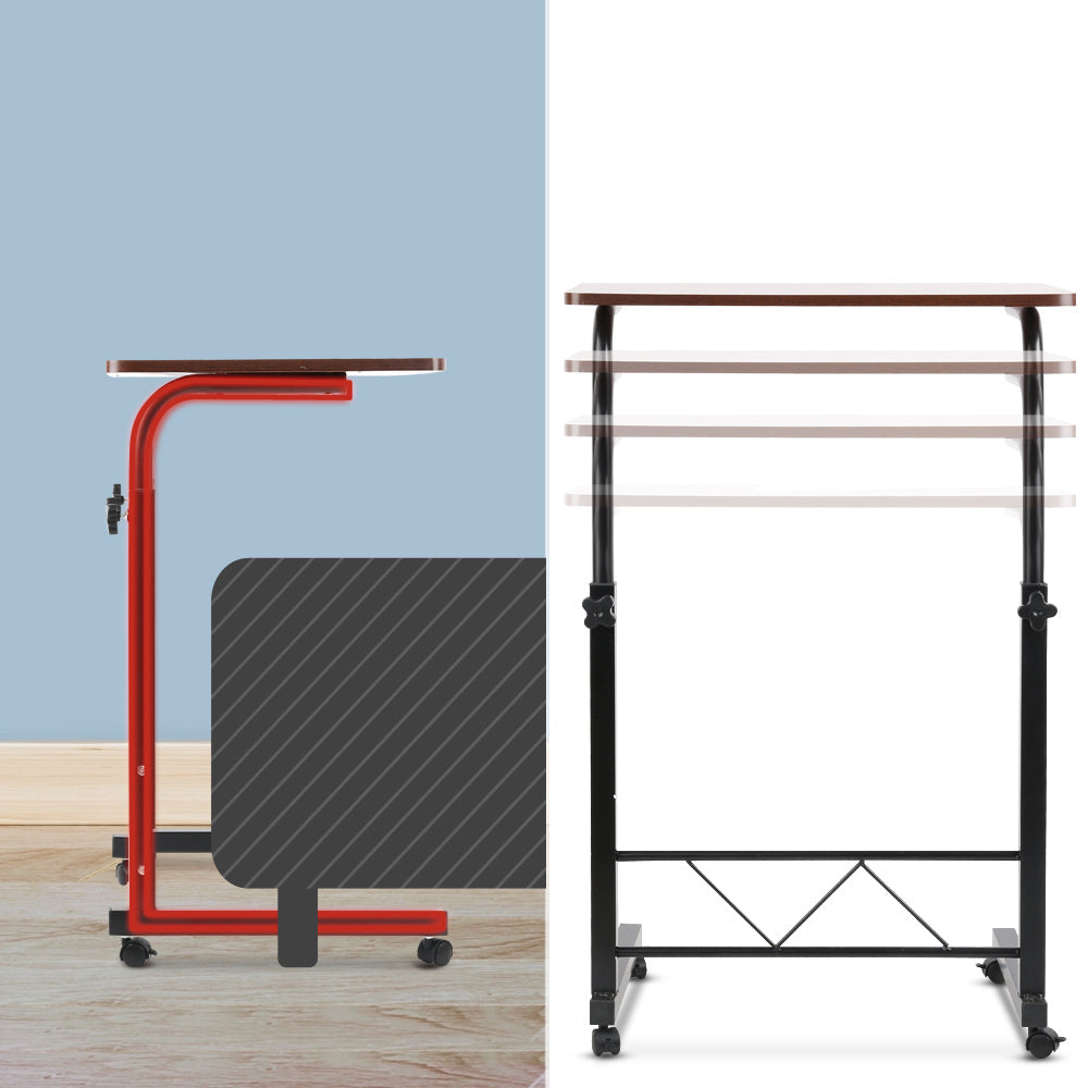 Portable Laptop Table Adjustable Height Desk - Dark Wood