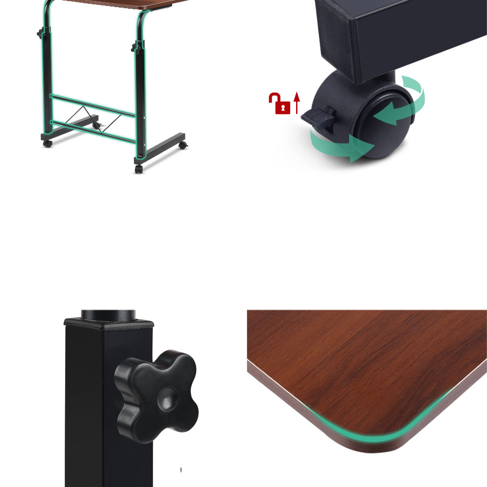 Portable Laptop Table Adjustable Height Desk - Dark Wood