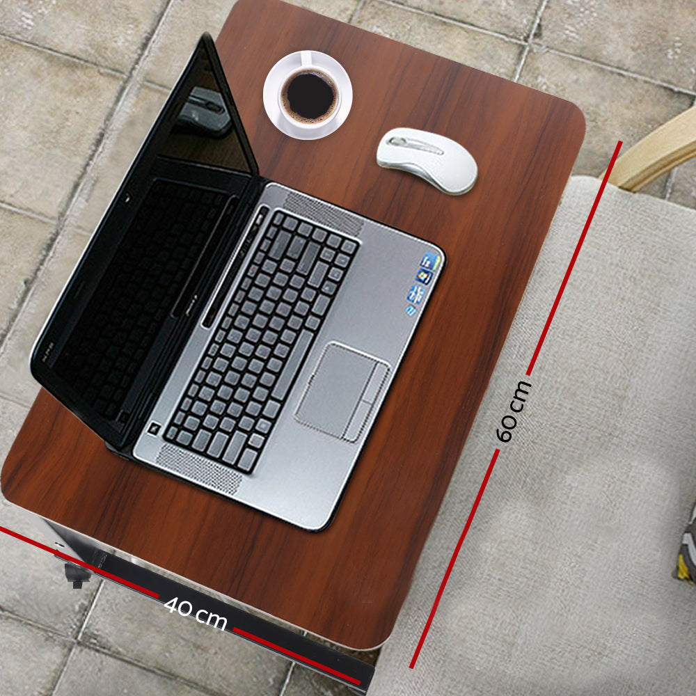 Portable Laptop Table Adjustable Height Desk - Dark Wood