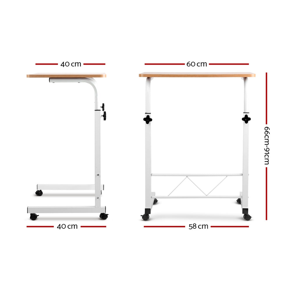 Portable Laptop Table Adjustable Height Desk - Light Wood