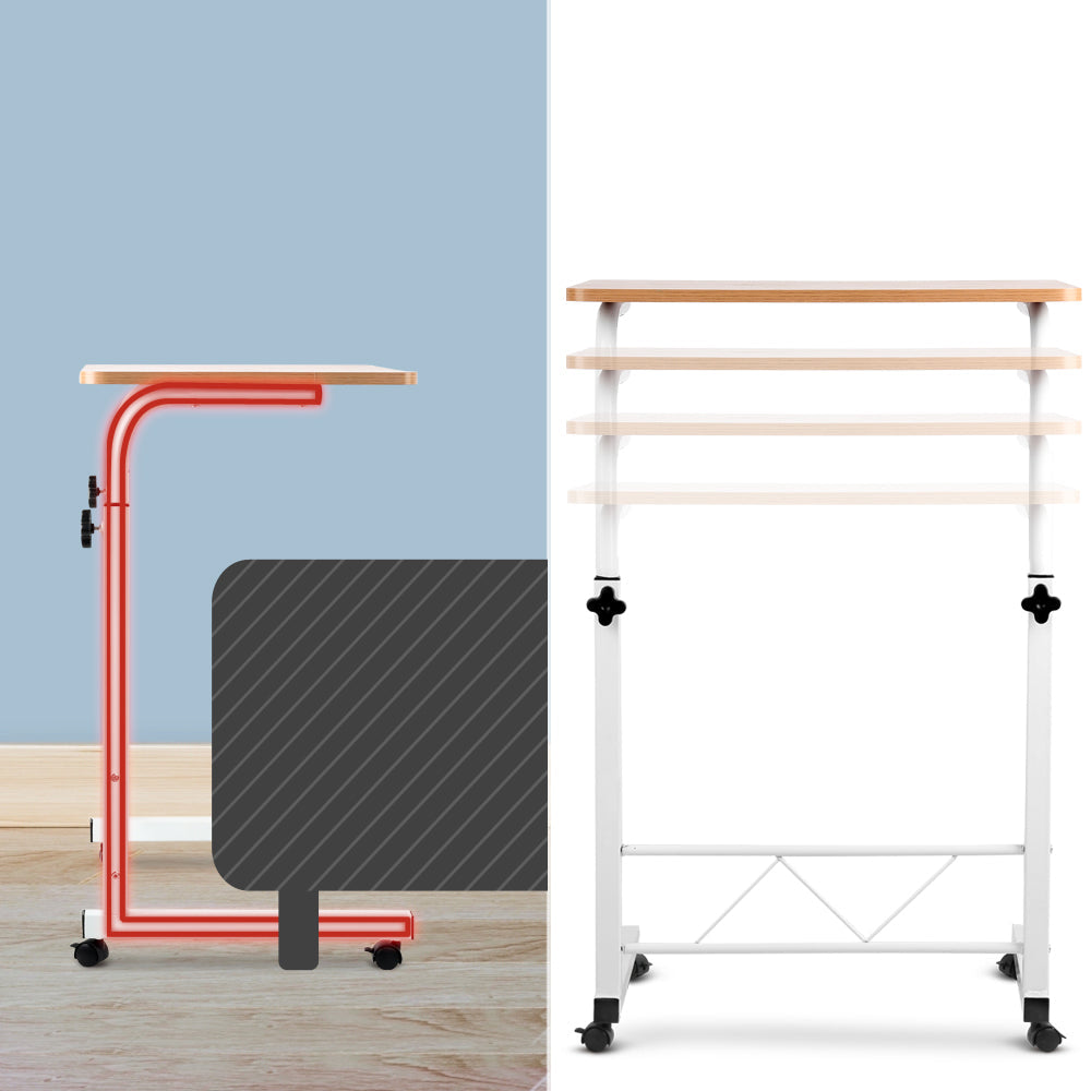 Portable Laptop Table Adjustable Height Desk - Light Wood