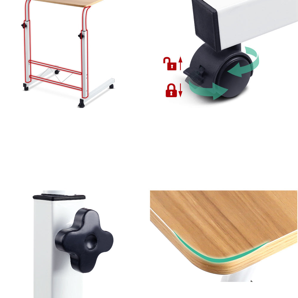 Portable Laptop Table Adjustable Height Desk - Light Wood