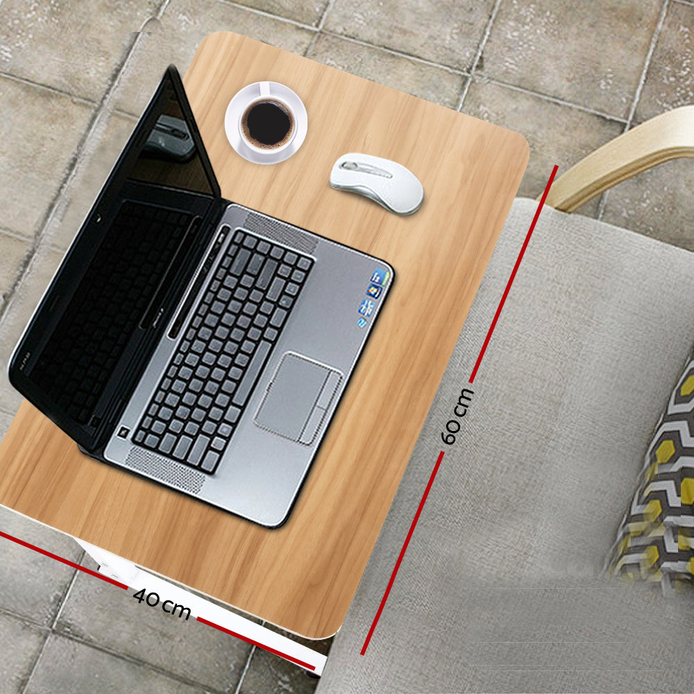 Portable Laptop Table Adjustable Height Desk - Light Wood