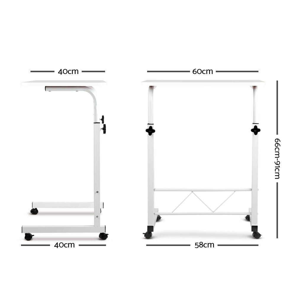 Portable Laptop Table Adjustable Height Desk - White