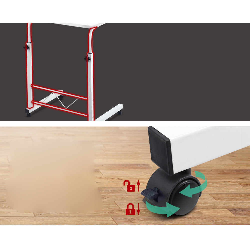 Portable Laptop Table Adjustable Height Desk - White