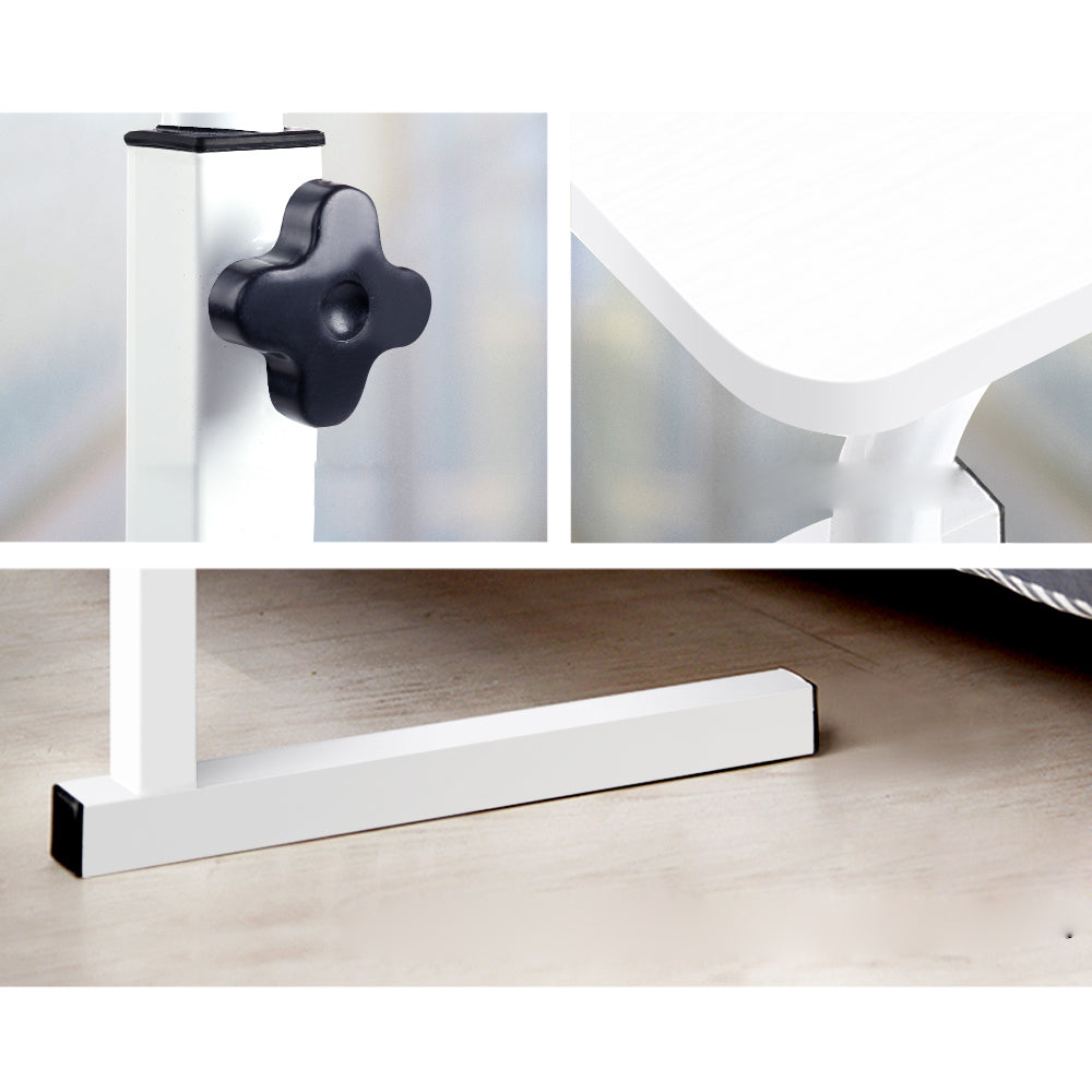 Portable Laptop Table Adjustable Height Desk - White