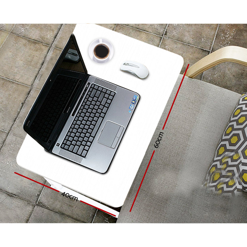 Portable Laptop Table Adjustable Height Desk - White