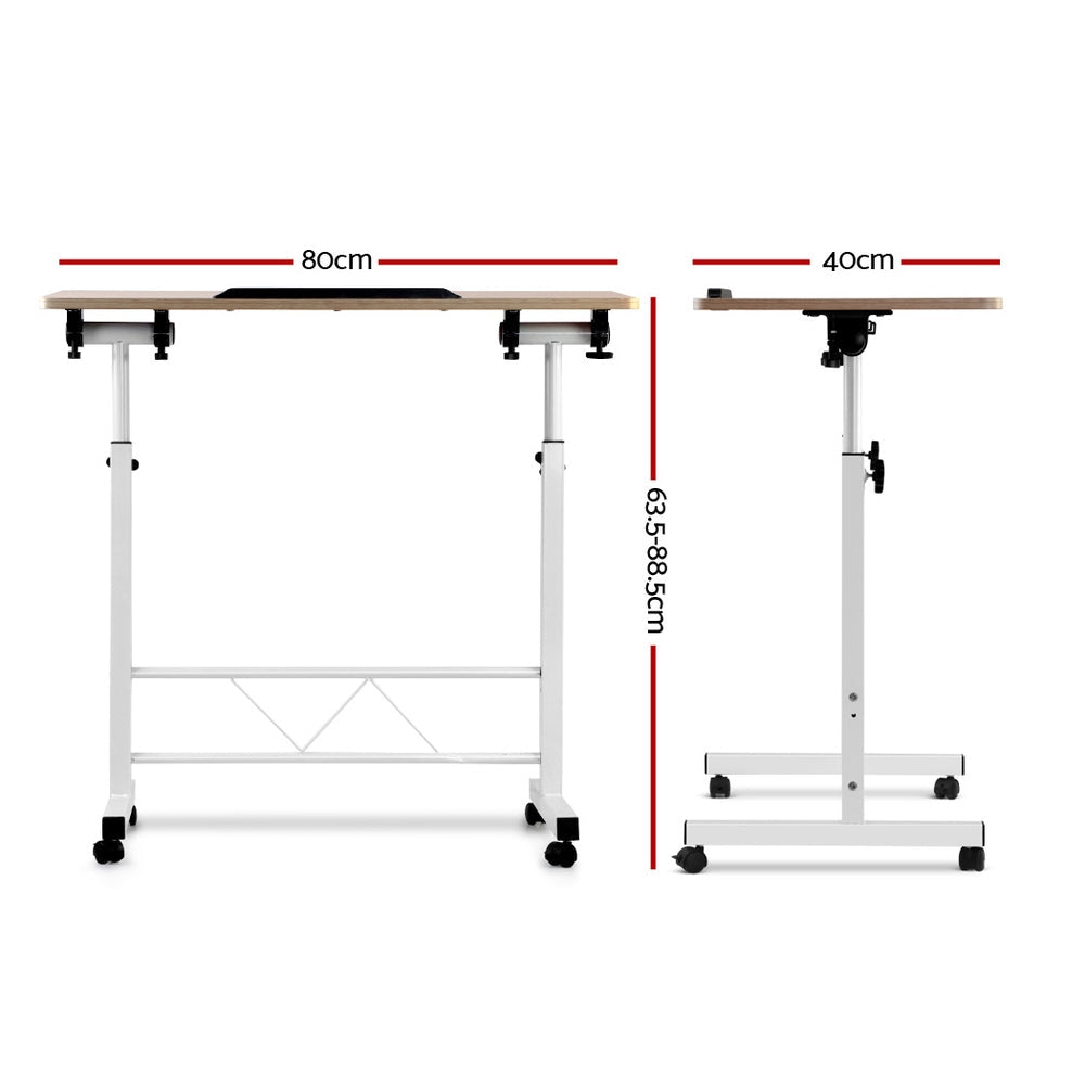 Portable Laptop Notebook Adjustable Height Desk - Light Wood