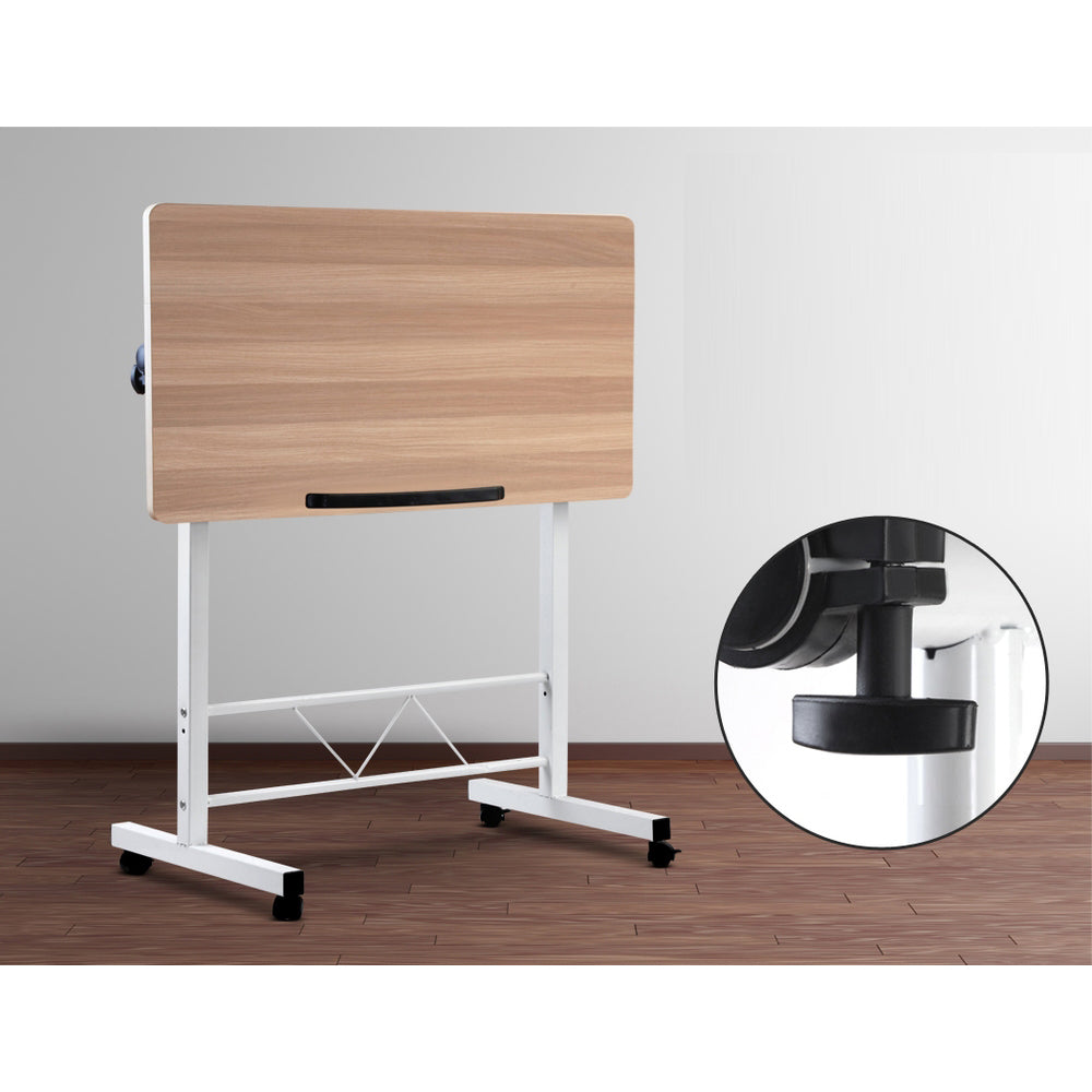 Portable Laptop Notebook Adjustable Height Desk - Light Wood