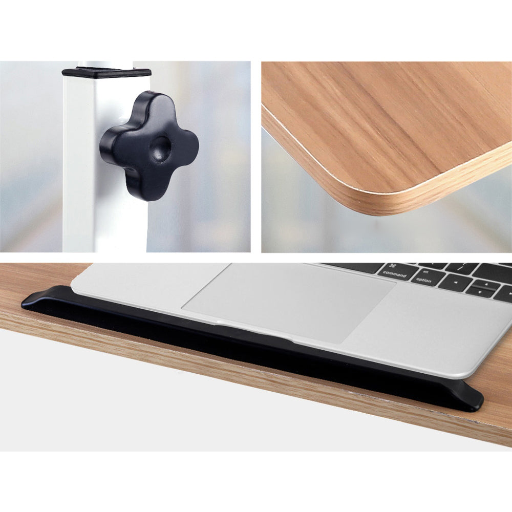 Portable Laptop Notebook Adjustable Height Desk - Light Wood
