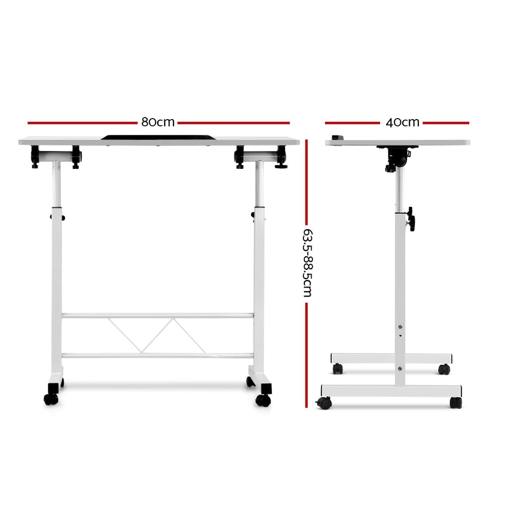 Portable Laptop Notebook Adjustable Height Desk - White
