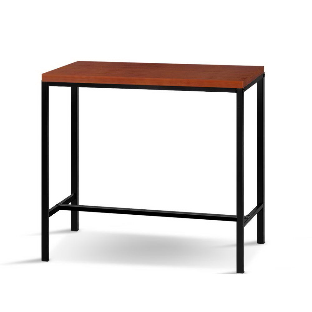 Vintage Bar Table Retro Pine Wood Metal Frame