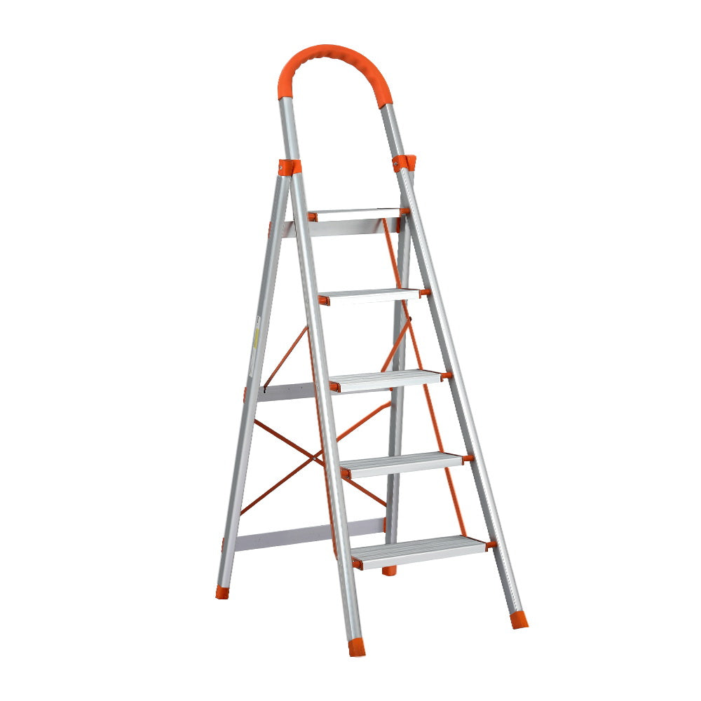 Home Multi-Purpose Ladder Folding Aluminium Non Slip Platform - 5 Steps