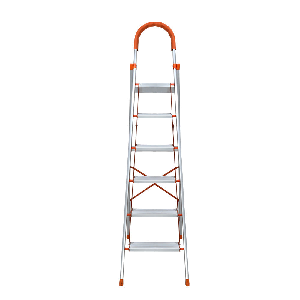 Home Multi-Purpose Ladder Folding Aluminium Non Slip Platform - 6 Steps