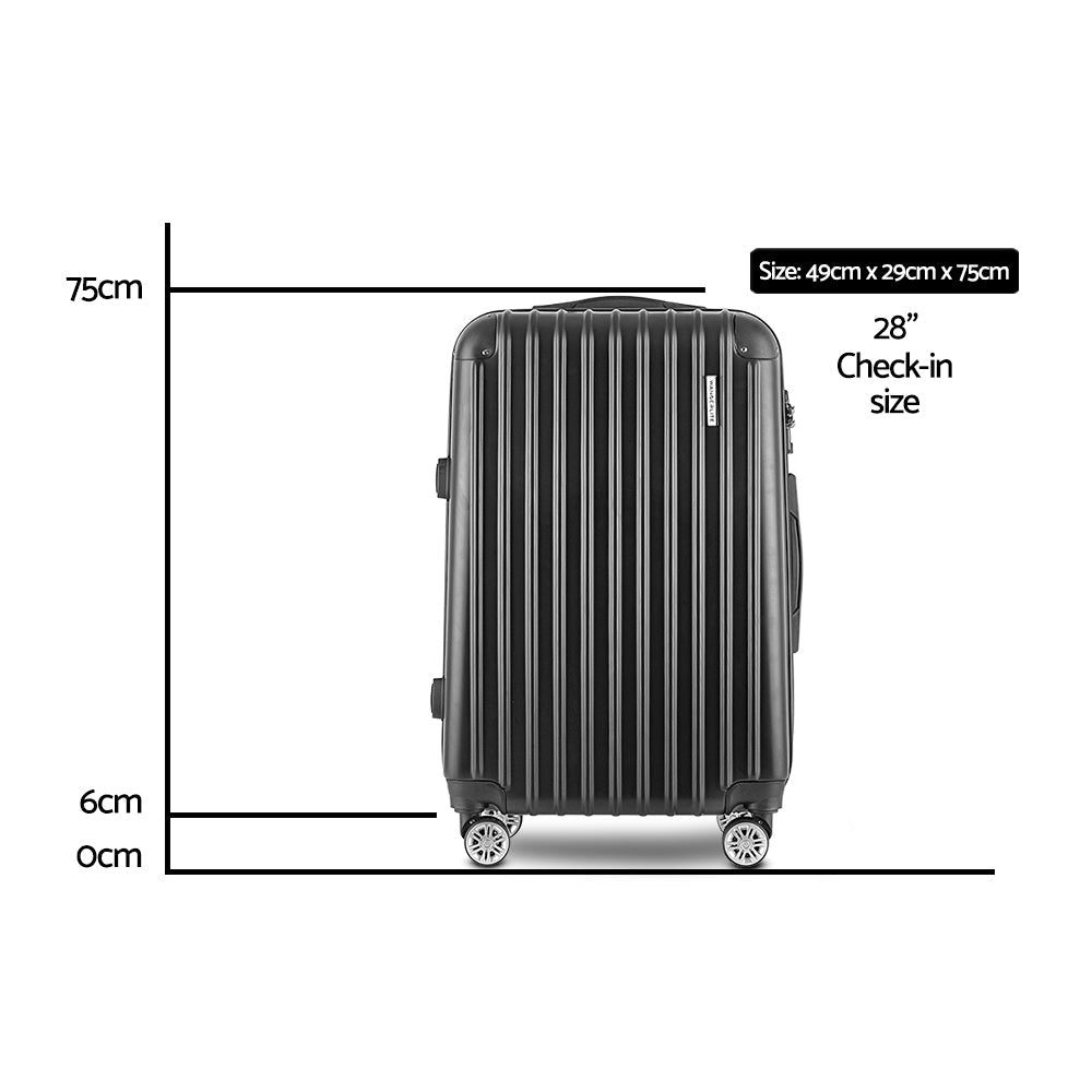 28" Luggage Trolley Travel Suitcase Set Hard Case Shell Lightweight